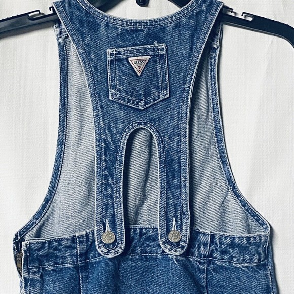 Vintage GUESS Denim Jumper Overall Dress Suspender Style Back Girl's Size 7 USA - Picture 4 of 9